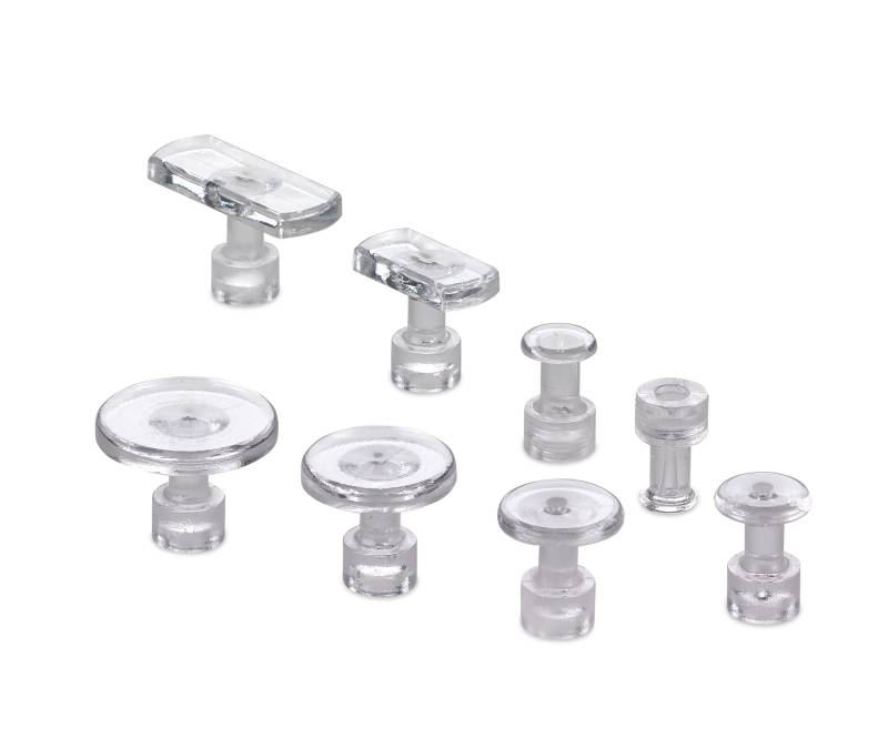 Edelmann Zugadapterset, Klebeadapter Glatte Oberfäche 8 Teilig für Ausbeulwerkzeug (transparent) von Edelmann