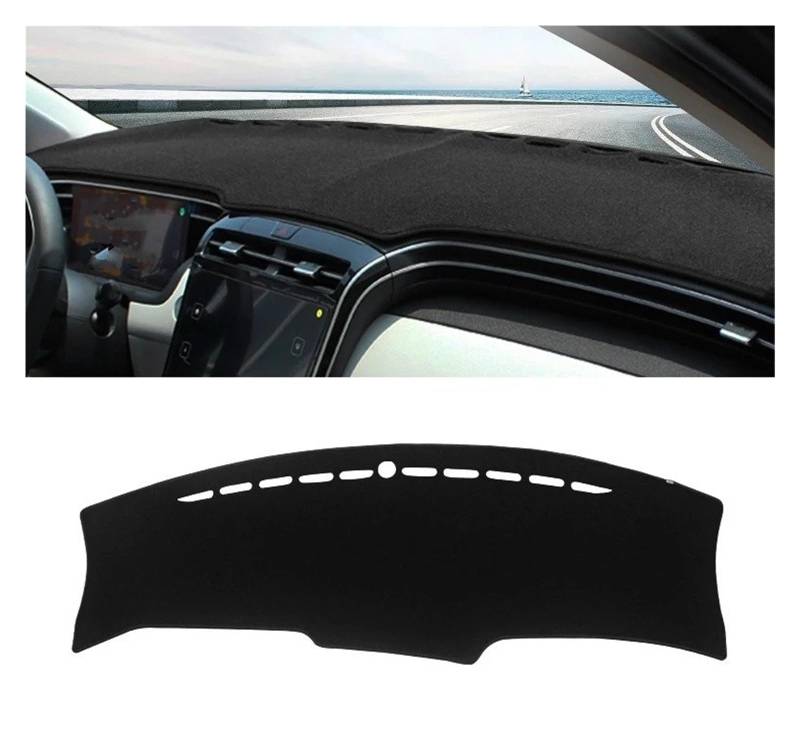 Auto Armaturenbrett Abdeckmatte Für Hyundai Für Tucson NX4 2021 2022 2023 Auto Dashboard Abdeckung Matten Vermeiden Licht Pads Anti-Uv Fall Sonnenschutz Trim Teppiche(A Black Side LHD) von Eejghfwq