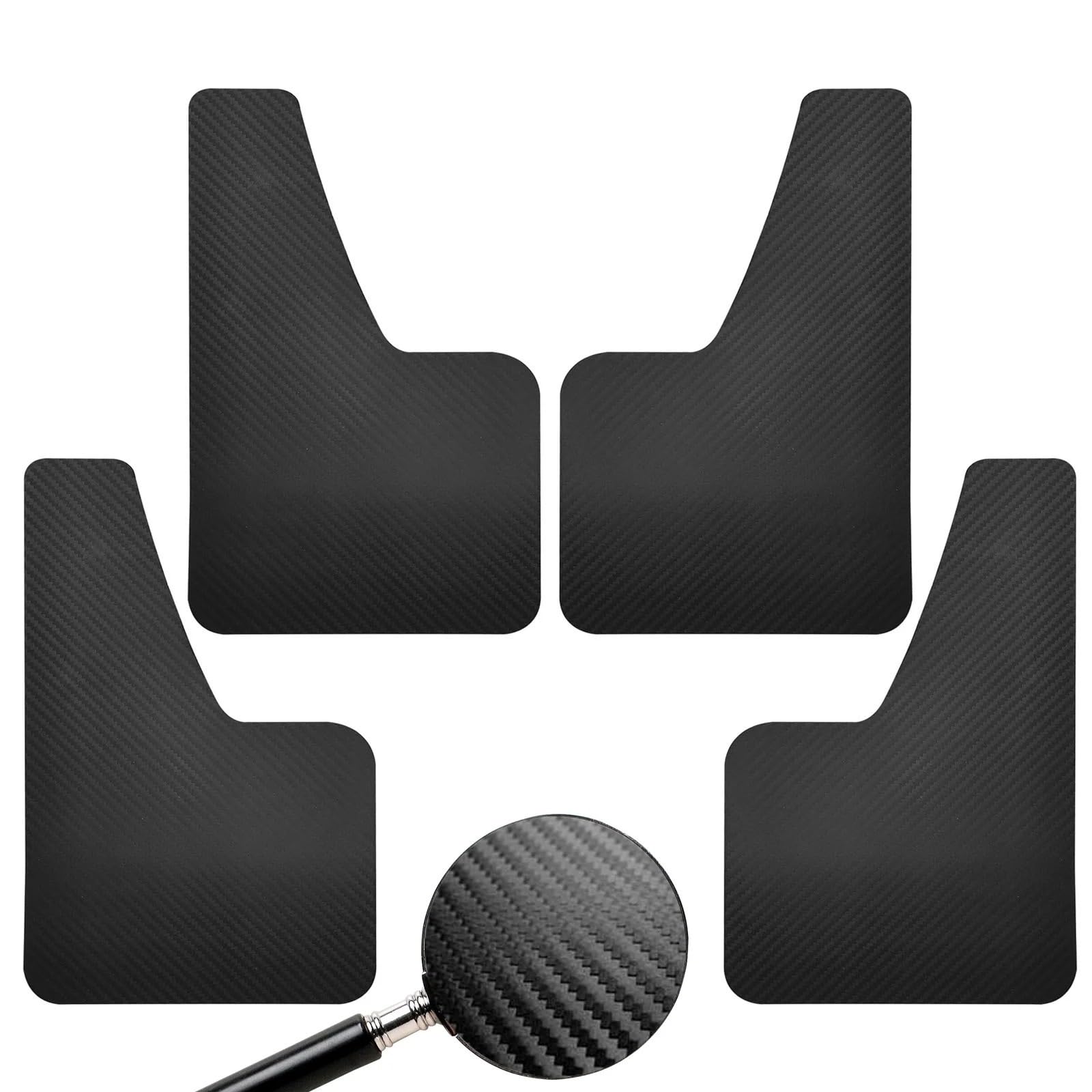 Auto Schmutzlappen Karbonfaser-Effekt Vorne Und Hinten Set Universal-Schmutzfänger Spritzschutz Auto-Zubehör Auto Kotflügel(4Pcs-Set) von Eejghfwq