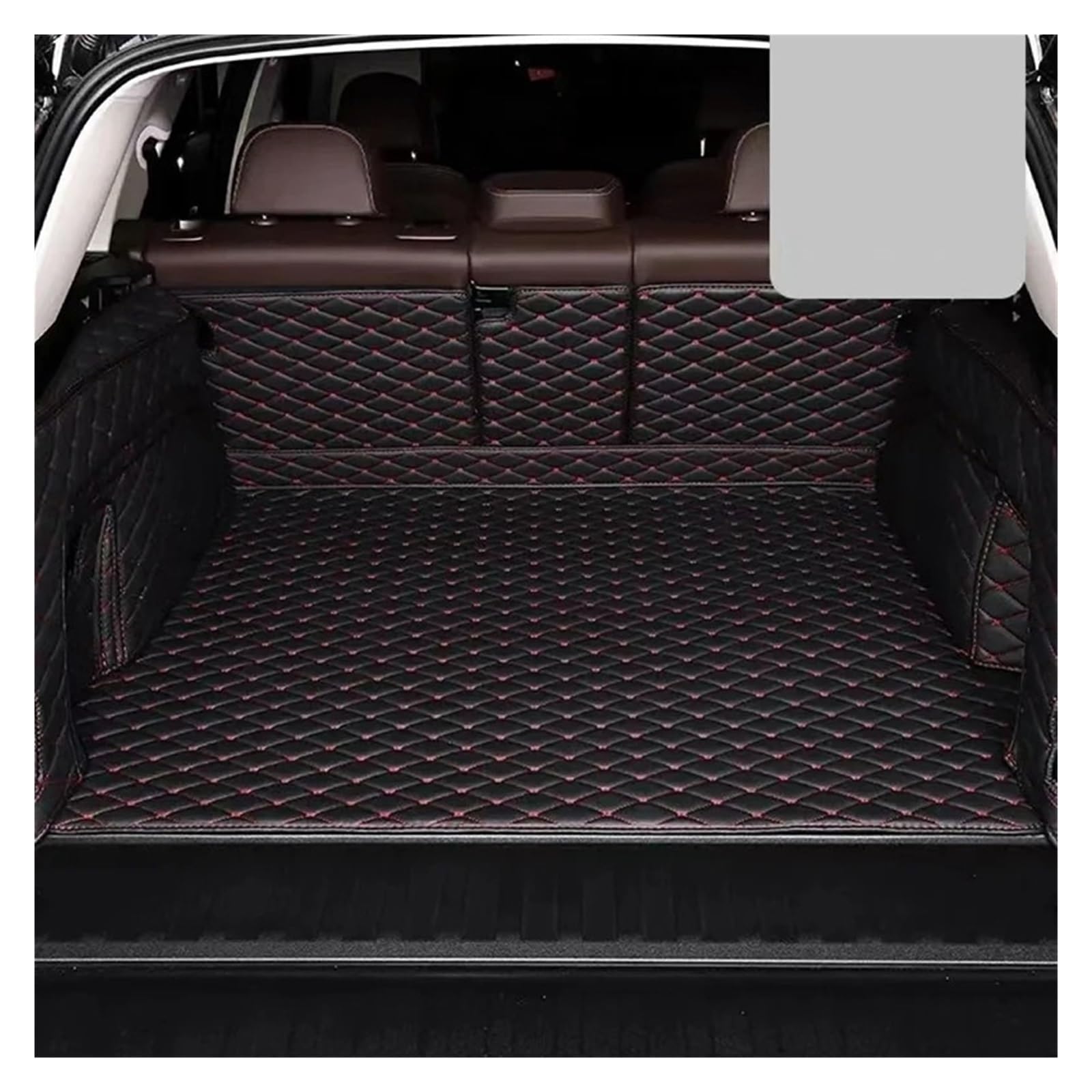 Kofferraumwanne Cargo Für Cadillac Für Escalade Für K2XL 2015 2016 2017 2018 2019 2020 Kofferraummatten Auto Cargo Liner Pads Kofferraumteppich Kofferraumschutzmatte(Black Red1) von Eejghfwq