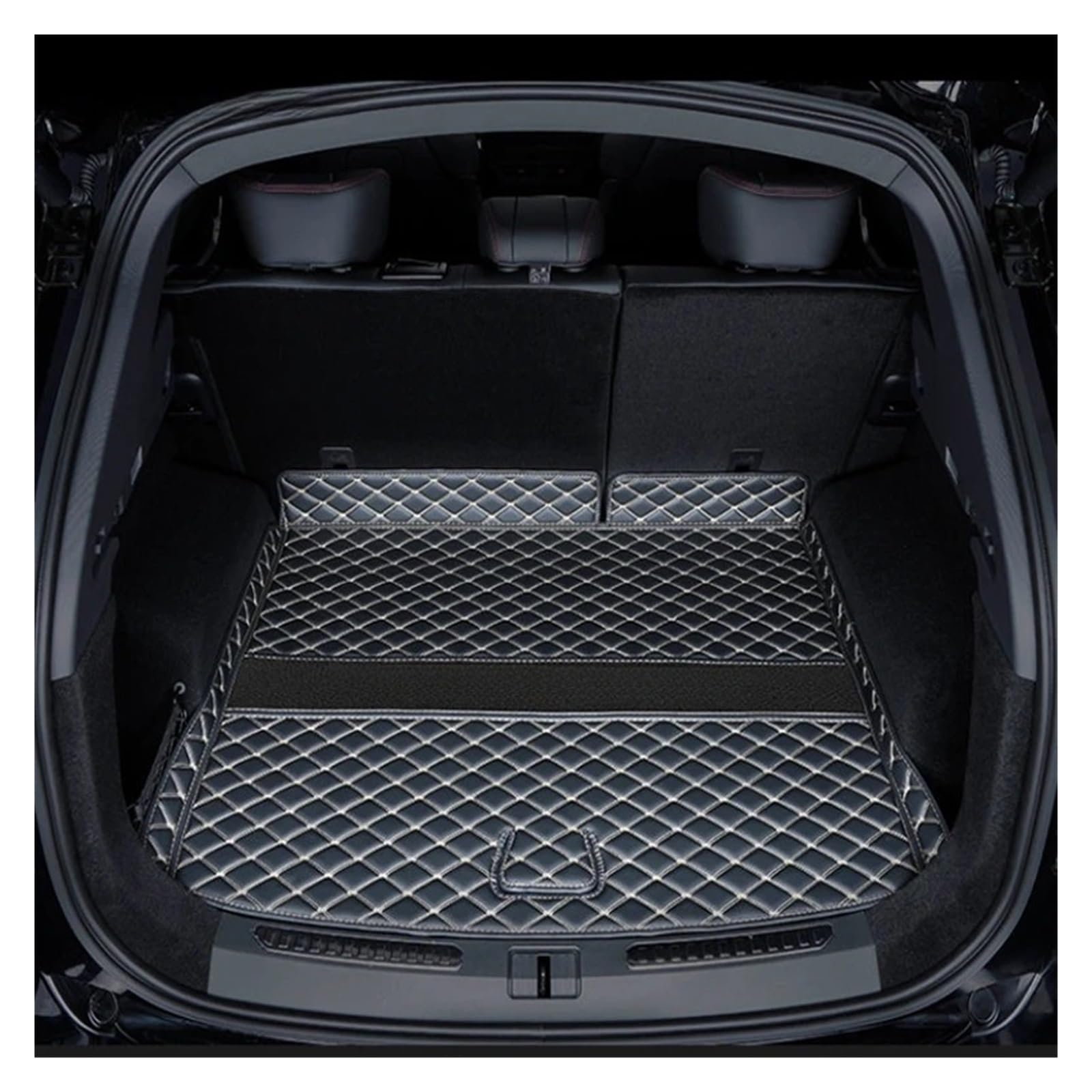 Kofferraumwanne Cargo Für Chery Für Jetour Für Dashing 2023 2024 Kofferraummatte Leder Langlebige Cargo-Liner-Kofferraumteppiche Innenabdeckung Zubehör Kofferraumschutzmatte(Beige Single) von Eejghfwq