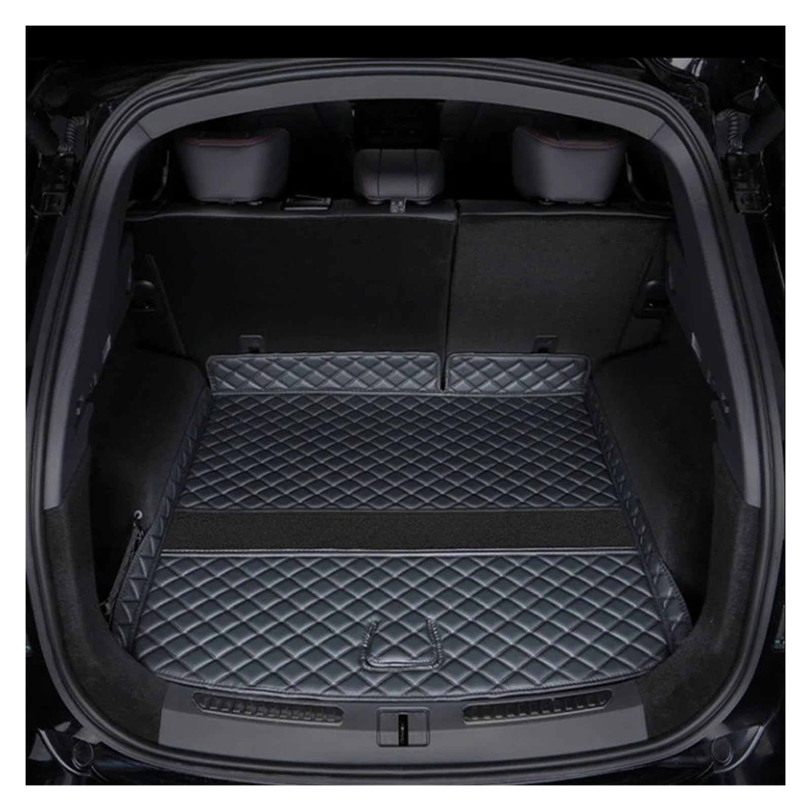 Kofferraumwanne Cargo Für Chery Für Jetour Für Dashing 2023 2024 Kofferraummatte Leder Langlebige Cargo-Liner-Kofferraumteppiche Innenabdeckung Zubehör Kofferraumschutzmatte(Black Single) von Eejghfwq