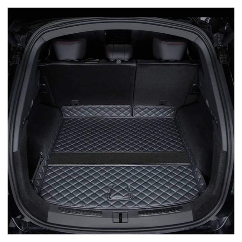 Kofferraumwanne Cargo Für Chery Für Jetour Für Dashing 2023 2024 Kofferraummatte Leder Langlebige Cargo-Liner-Kofferraumteppiche Innenabdeckung Zubehör Kofferraumschutzmatte(Black Single) von Eejghfwq