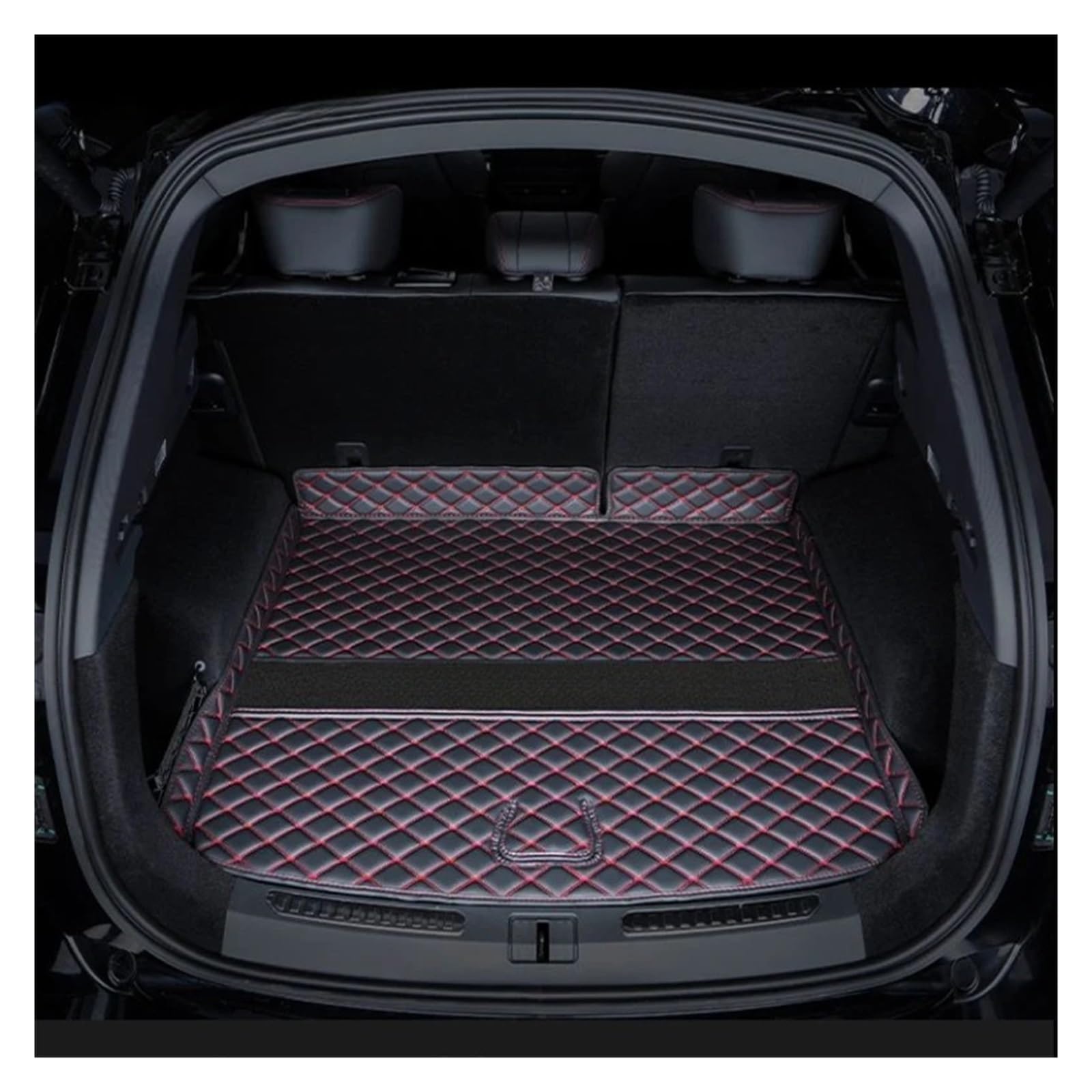 Kofferraumwanne Cargo Für Chery Für Jetour Für Dashing 2023 2024 Kofferraummatte Leder Langlebige Cargo-Liner-Kofferraumteppiche Innenabdeckung Zubehör Kofferraumschutzmatte(Red Single) von Eejghfwq