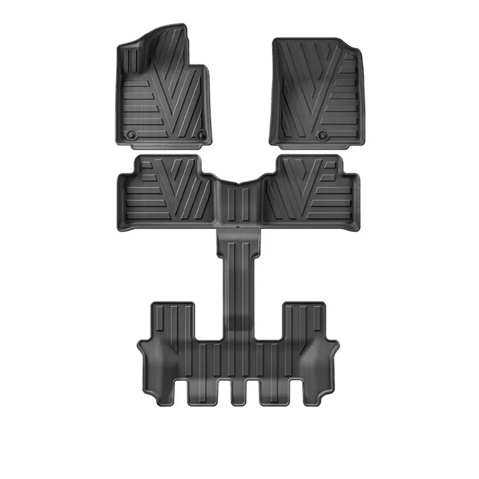 Kofferraumwanne Cargo Für KIA Für Sorento 2021-2024 6 Sitze Auto-Fußmatten Cargo-Liner Kofferraumpolster Kraftstoff TPE 3D LHD Internes Zubehör Kofferraumschutzmatte(6-Seater Foot pad) von Eejghfwq