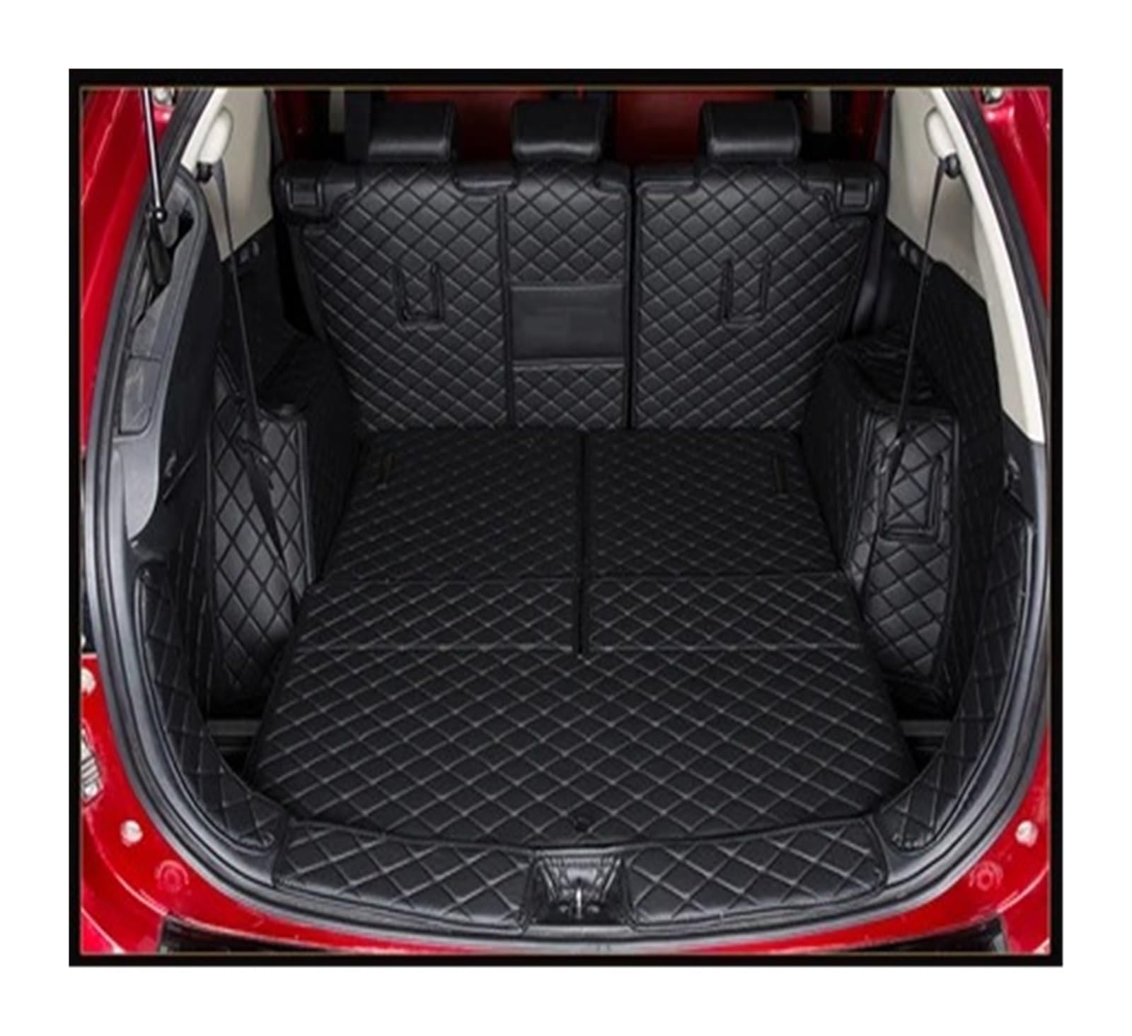 Kofferraumwanne Cargo Für Mitsubishi Für Outlander 2013 2014 2015 2016 2017 2018 2019 2020 Leder Kofferraummatte Cargo-Liner Teppich Teppich Kofferraumschutzmatte(All Black) von Eejghfwq