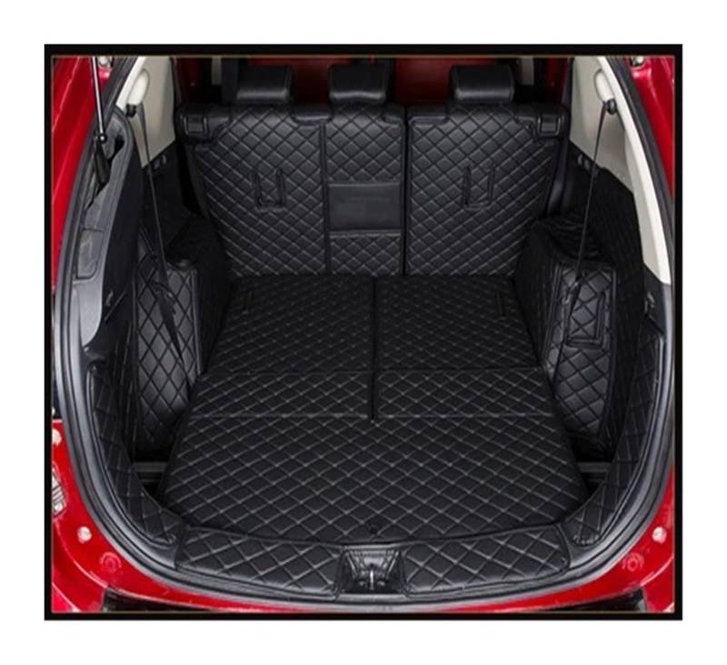 Kofferraumwanne Cargo Für Mitsubishi Für Outlander 2013 2014 2015 2016 2017 2018 2019 2020 Leder Kofferraummatte Cargo-Liner Teppich Teppich Kofferraumschutzmatte(All Black) von Eejghfwq