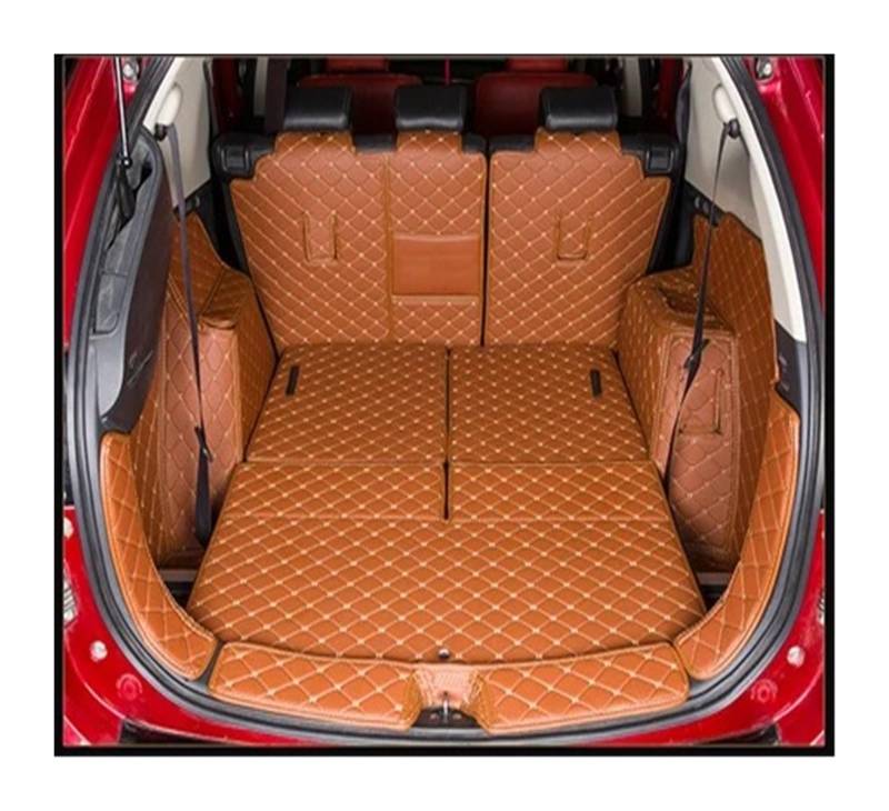 Kofferraumwanne Cargo Für Mitsubishi Für Outlander 2013 2014 2015 2016 2017 2018 2019 2020 Leder Kofferraummatte Cargo-Liner Teppich Teppich Kofferraumschutzmatte(Brown) von Eejghfwq