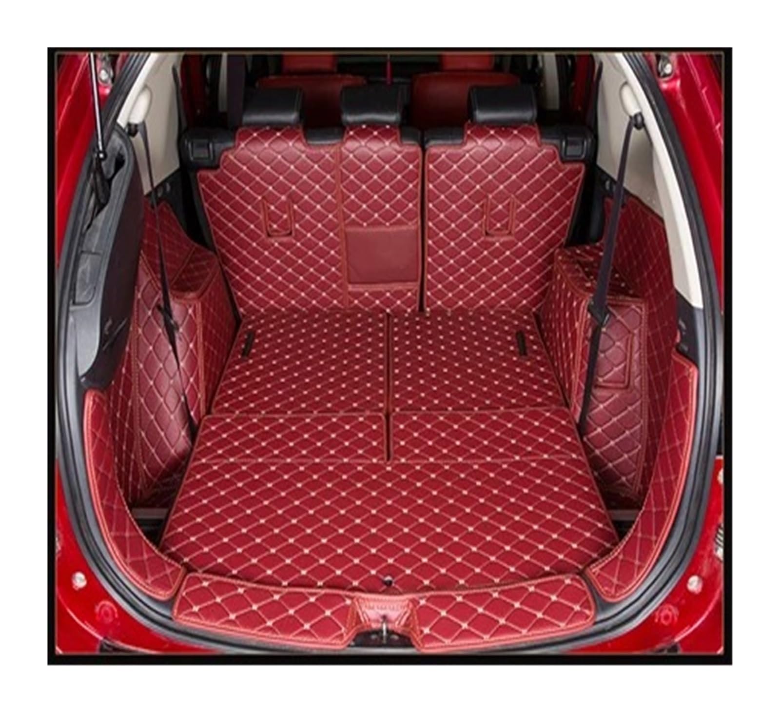 Kofferraumwanne Cargo Für Mitsubishi Für Outlander 2013 2014 2015 2016 2017 2018 2019 2020 Leder Kofferraummatte Cargo-Liner Teppich Teppich Kofferraumschutzmatte(Wine red) von Eejghfwq