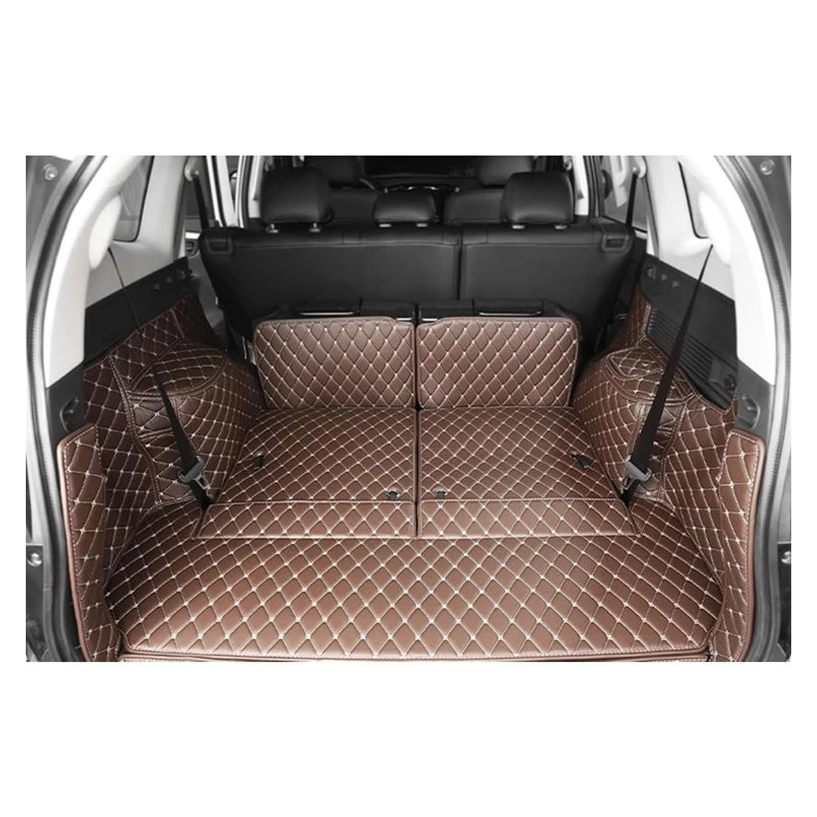 Kofferraumwanne Cargo Für Mitsubishi Für Pajero Für Sport 7 Sitze 2016-2022 Komplettset Kofferraummatten Kofferraummatten Cargo Liner Cover Kofferraumschutzmatte(Coffee) von Eejghfwq
