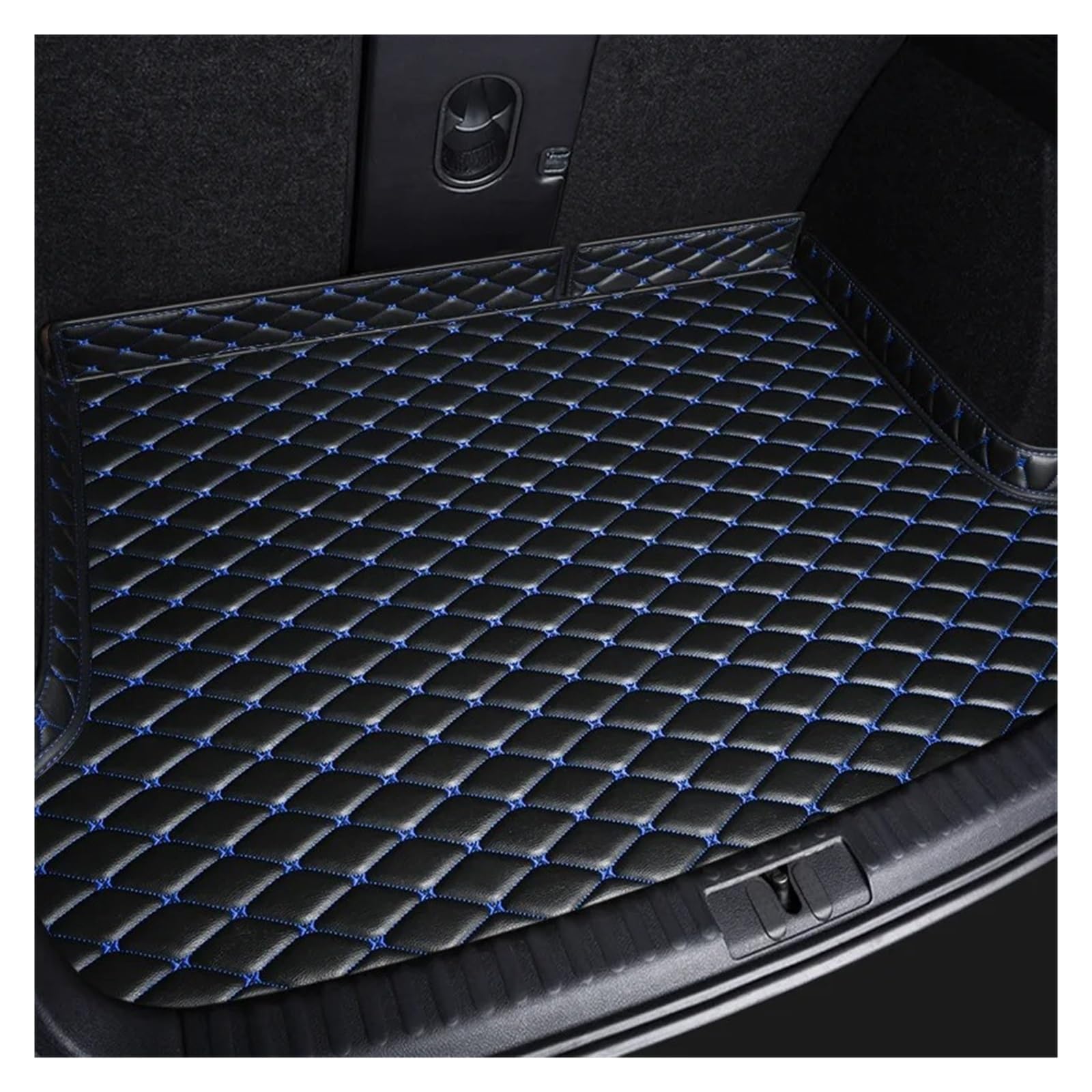 Kofferraumwanne Cargo Für Peugeot 3008 2014 2015 2016 2017 PU Leder Auto Kofferraum Matten Innen Details Auto Zubehör Teppich Kofferraumschutzmatte(Black Blue) von Eejghfwq