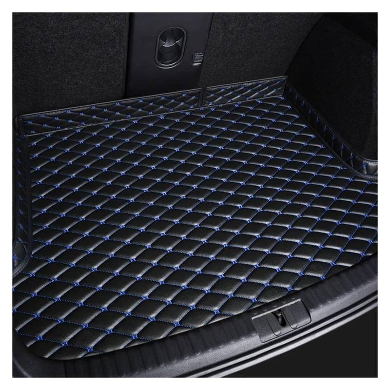 Kofferraumwanne Cargo Für Peugeot 3008 2014 2015 2016 2017 PU Leder Auto Kofferraum Matten Innen Details Auto Zubehör Teppich Kofferraumschutzmatte(Black Blue) von Eejghfwq