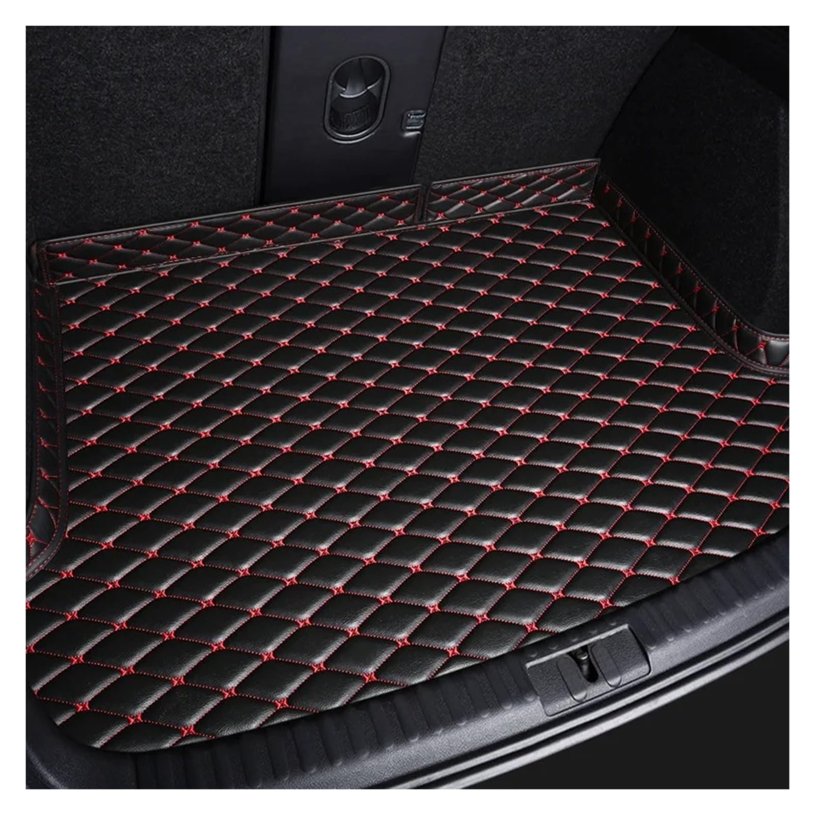 Kofferraumwanne Cargo Für Peugeot 3008 2014 2015 2016 2017 PU Leder Auto Kofferraum Matten Innen Details Auto Zubehör Teppich Kofferraumschutzmatte(Black red) von Eejghfwq