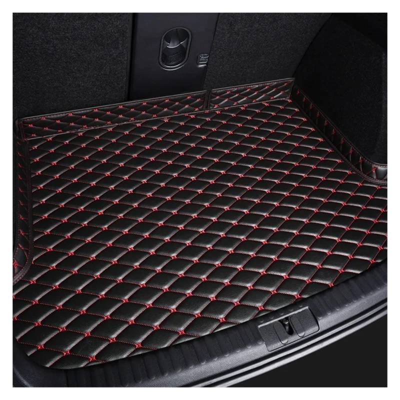 Kofferraumwanne Cargo Für Peugeot 3008 2014 2015 2016 2017 PU Leder Auto Kofferraum Matten Innen Details Auto Zubehör Teppich Kofferraumschutzmatte(Black red) von Eejghfwq