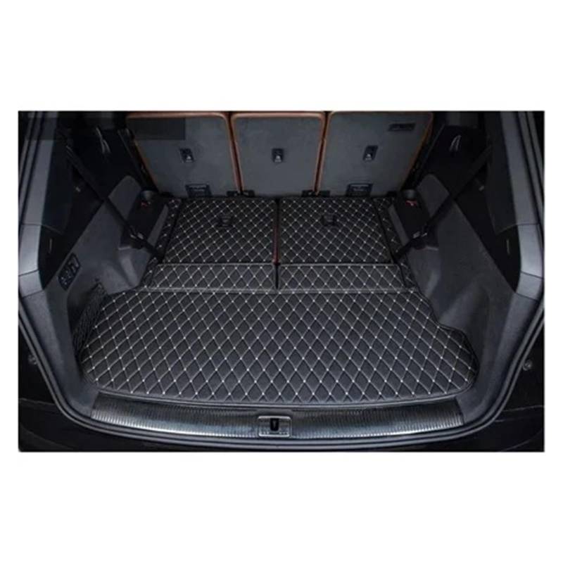 Kofferraumwanne Cargo Für Q7 7 Sitze 2015 2016 2017 2018 2019 2020 2021 2022 Kofferraummatten Strapazierfähige Kofferraumteppiche Cargo-Liner Styling-Bezüge Kofferraumschutzmatte(Black beige1) von Eejghfwq