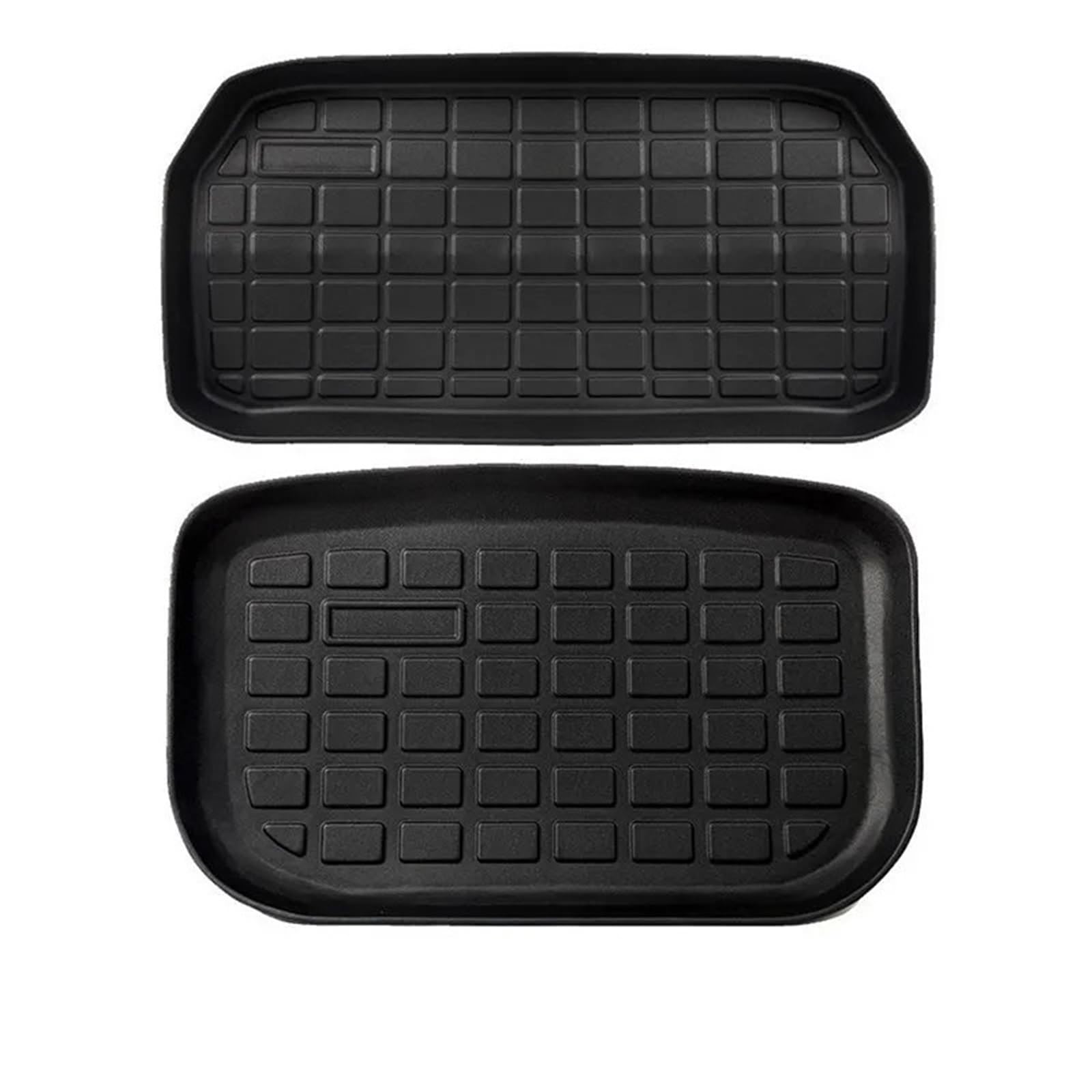 Kofferraumwanne Cargo Für Tesla Für Modell 3 Y 2017-2023 Vorne Hinten Matte TPE Cargo Pad Zubehör 3D wasserdichte Tablett Lagerung Pads Matten Kofferraumschutzmatte(2pcs Set Mo*del Y) von Eejghfwq