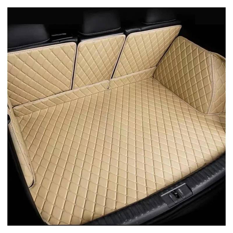 Kofferraumwanne Cargo Für Tesla Für Modell Für S 2015 2016 Kofferraummatte Innenzubehör Anti-Schmutz-haltbares Lederteppich-Schutzpolster Kofferraumschutzmatte(Beige) von Eejghfwq