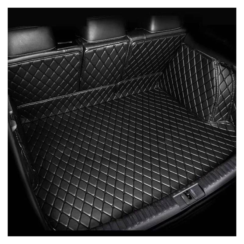 Kofferraumwanne Cargo Für Tesla Für Modell Für S 2015 2016 Kofferraummatte Innenzubehör Anti-Schmutz-haltbares Lederteppich-Schutzpolster Kofferraumschutzmatte(Black and Black) von Eejghfwq