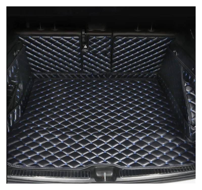 Kofferraumwanne Cargo Für Tesla Für Modell Für S 2015 2016 Kofferraummatte Innenzubehör Anti-Schmutz-haltbares Lederteppich-Schutzpolster Kofferraumschutzmatte(Black and Blue) von Eejghfwq
