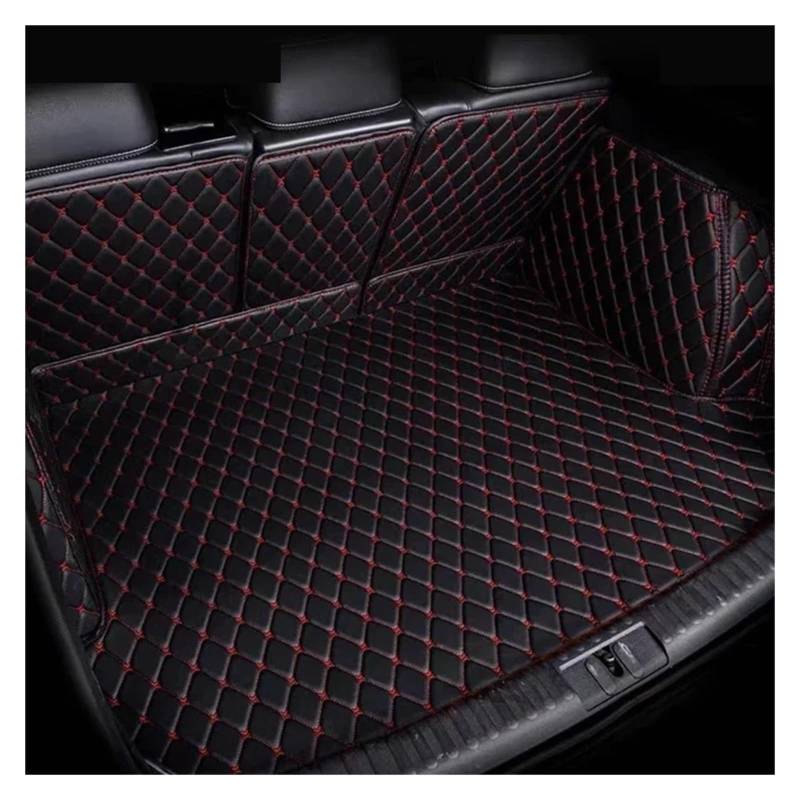 Kofferraumwanne Cargo Für Tesla Für Modell Für S 2015 2016 Kofferraummatte Innenzubehör Anti-Schmutz-haltbares Lederteppich-Schutzpolster Kofferraumschutzmatte(Black and Red) von Eejghfwq