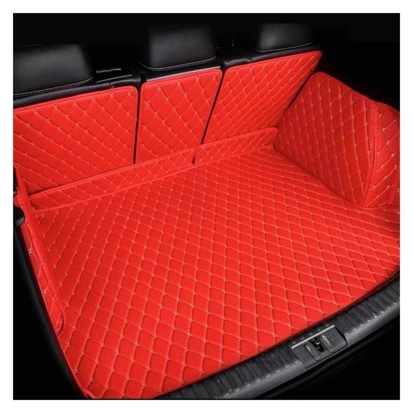 Kofferraumwanne Cargo Für Tesla Für Modell Für S 2015 2016 Kofferraummatte Innenzubehör Anti-Schmutz-haltbares Lederteppich-Schutzpolster Kofferraumschutzmatte(Red) von Eejghfwq