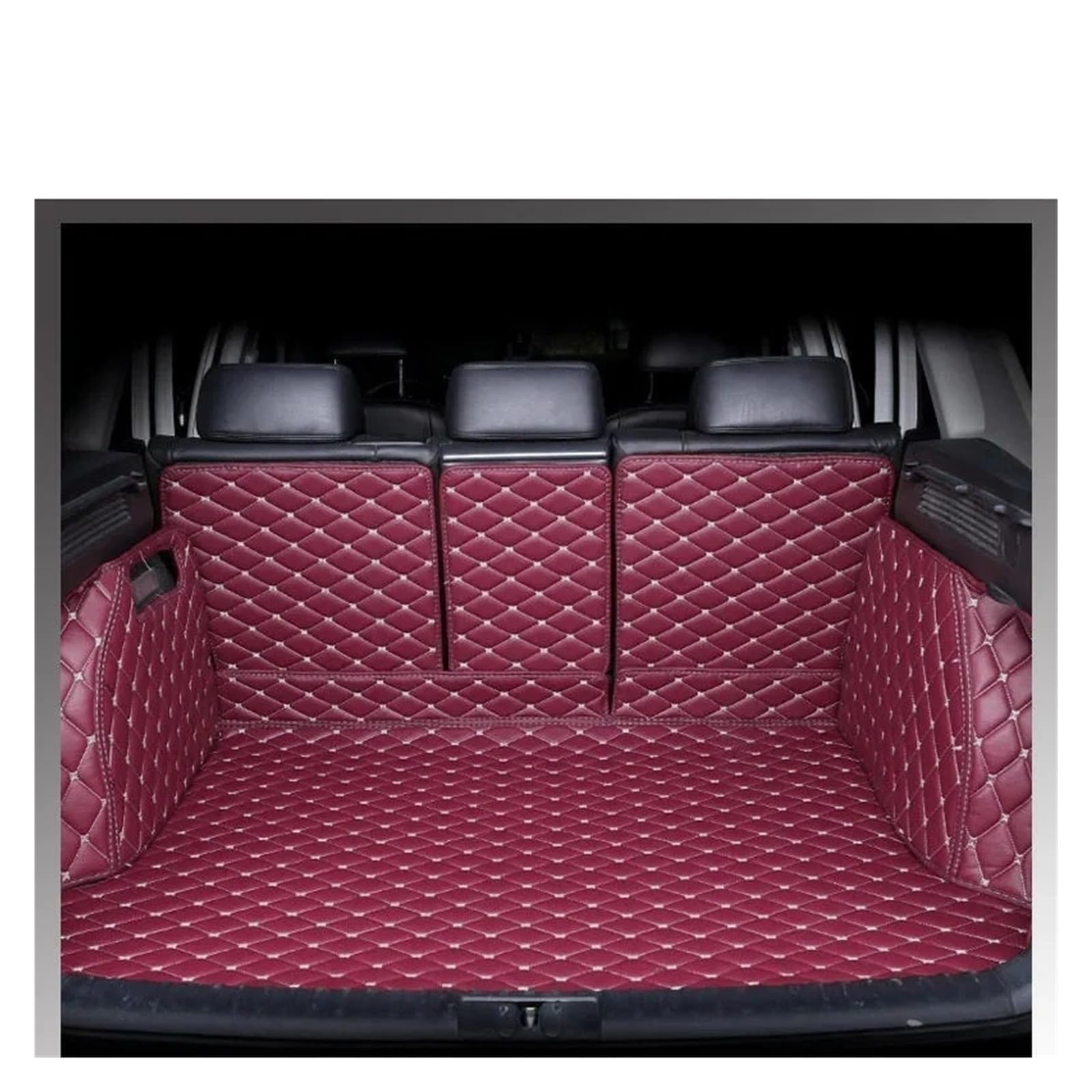Kofferraumwanne Cargo Für Tesla Für Modell Für S 2015 2016 Kofferraummatte Innenzubehör Anti-Schmutz-haltbares Lederteppich-Schutzpolster Kofferraumschutzmatte(Wine red) von Eejghfwq