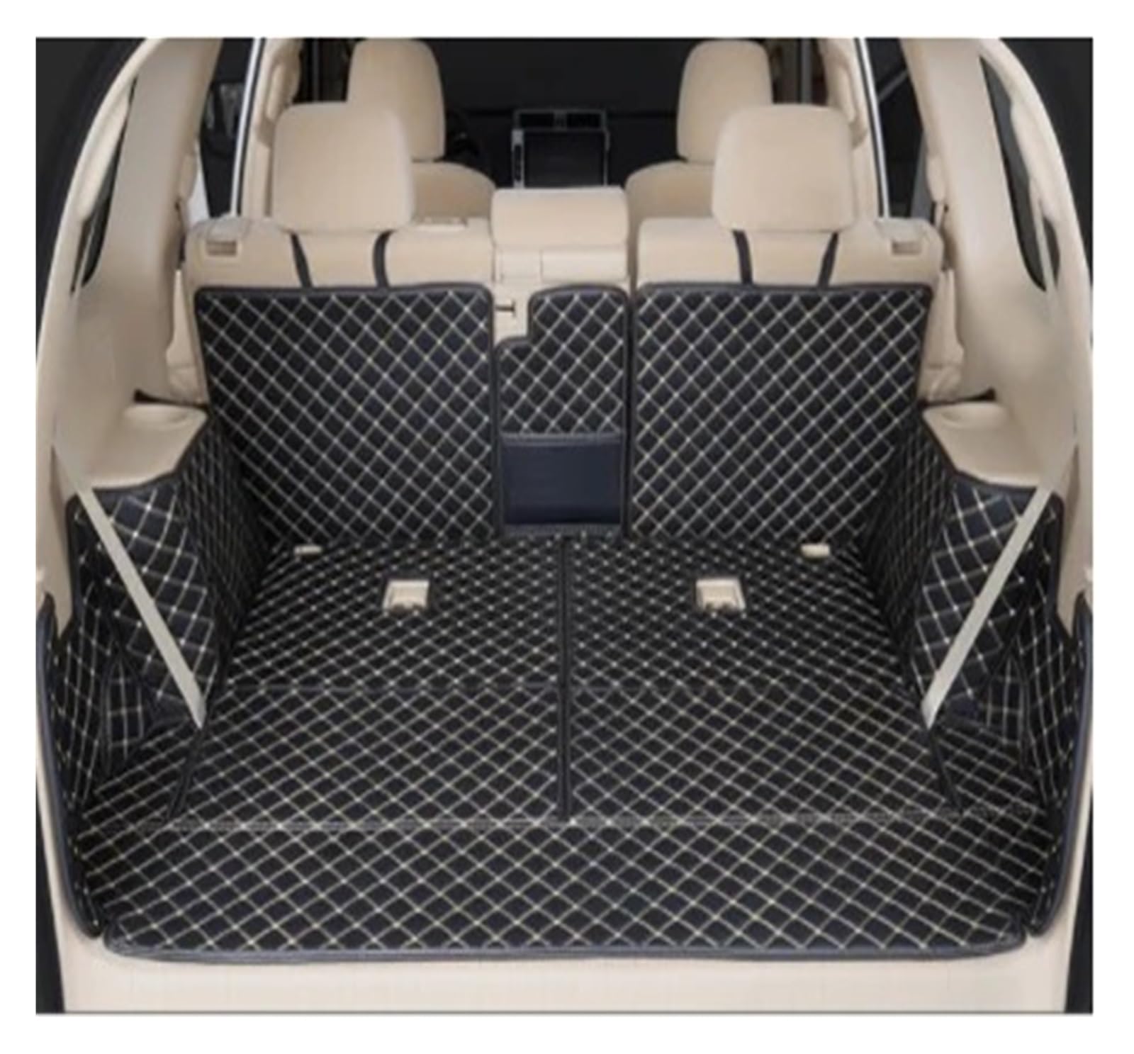 Kofferraumwanne Cargo Für Toyota Für Prado 150 2010 2011 2012 2013 2014 205 2016 2017 2018 Anti-Schmutz-Schutzschale Cargo-Liner Zubehör Kofferraumschutzmatte(Black beige) von Eejghfwq