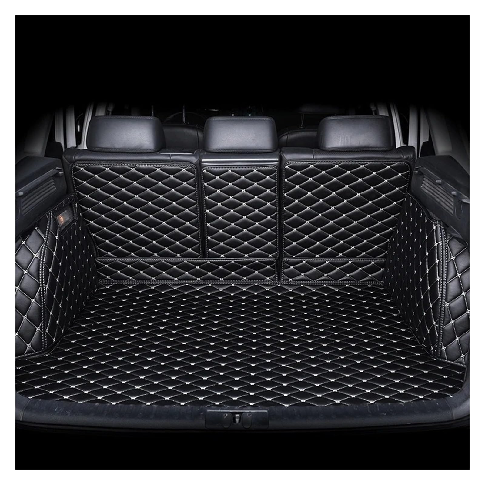Kofferraumwanne Cargo Für Volvo S60L S80 Für S90 XC40 Für XC60 XC70 Für XC90 Für V60 V70 Für V90 V40 V50 Kofferraummatte Innenausstattung Lederzubehör Kofferraumschutzmatte(Black White) von Eejghfwq