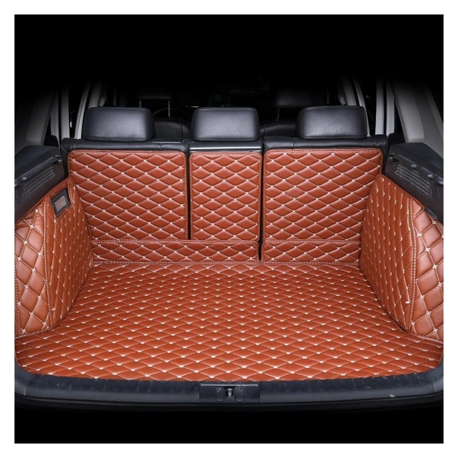Kofferraumwanne Cargo Für Volvo S60L S80 Für S90 XC40 Für XC60 XC70 Für XC90 Für V60 V70 Für V90 V40 V50 Kofferraummatte Innenausstattung Lederzubehör Kofferraumschutzmatte(Brown) von Eejghfwq