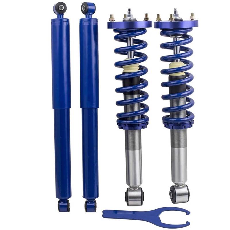 Stoßdämpfer Autos Für Ford Für F 150 2004-2008 Für RWD Schraubenfederbeine 2WD 4L3Z18124AA Blau Rot Gelb Stoßdämpfer Komplette Federung Gewindefahrwerk Stoßdämpferaufhängung(Blue) von Eejghfwq