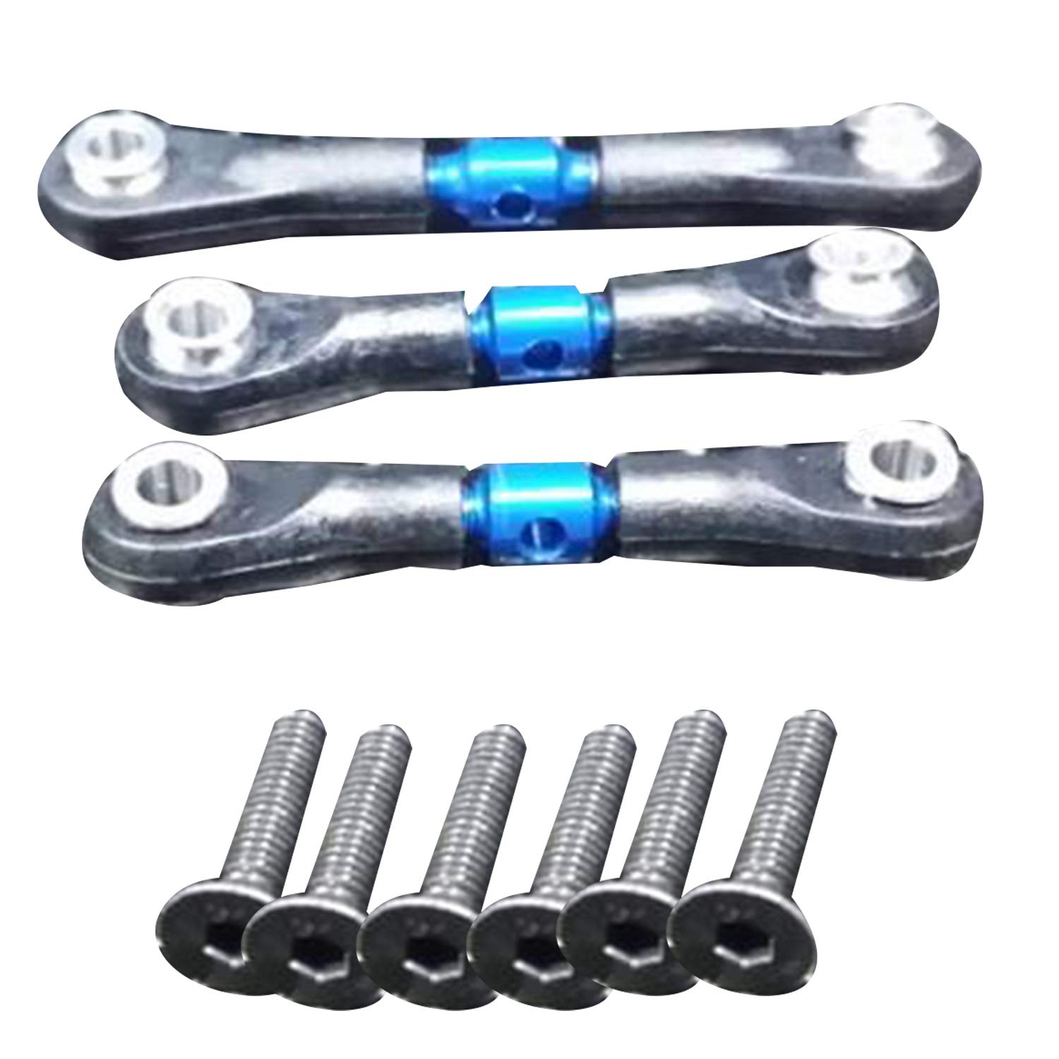 Eeuye 3 StüCk Metalllenkung Spurstange Verbindungsstange für TT02 TT02T 1/10 RC Autoteile ZubehöR, Blau von Eeuye