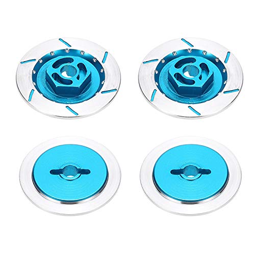 Eeuye 4 Stuecke Aluminium Legierung Bremse Scheibe Felge Box Metall Hex Adapter 12 MM für RC 1/10 Auto Fly Fish 94123 94122 D4, Blau Eeuye 4 Stuecke Aluminium Legierung Bremse Scheibe Felge Box Metall Hex Adapter 12 MM für RC 1/10 Auto Fly Fish 94123 94122 D4, Blau von Eeuye