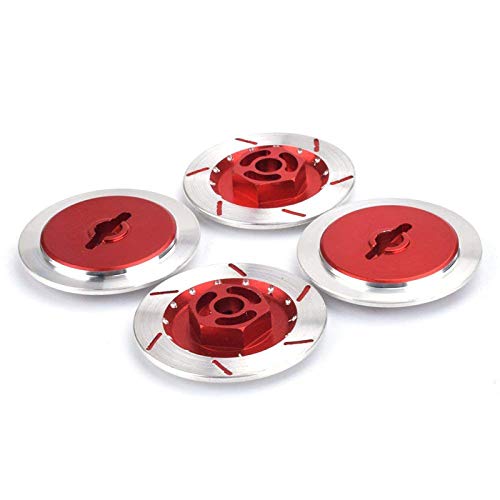 Eeuye 4 Stuecke Aluminium Legierung Bremse Scheibe Felge Box Metall Hex Adapter 12 MM für RC 1/10 Auto Fly Fish 94123 94122 D4, Rot Eeuye 4 Stuecke Aluminium Legierung Bremse Scheibe Felge Box Metall Hex Adapter 12 MM für RC 1/10 Auto Fly Fish 94123 94122 D4, Rot von Eeuye