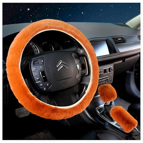 Egurs Lenkradbezug Plüsch 3er-Set Winter Warm Lenkradabdeckung Universal Plüsch Lenkradhülle Auto Bequem Handbremse Schaltabdeckung Und Lenkradschoner Orange Egurs Lenkradbezug Plüsch 3er-Set Winter Warm Lenkradabdeckung Universal Plüsch Lenkradhülle Auto Bequem Handbremse Schaltabdeckung Und Lenkradschoner Orange von Egurs