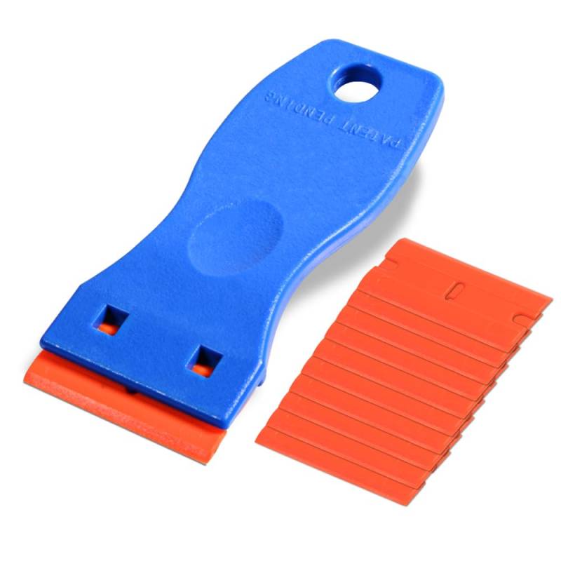Ehdis Mini Kunststoff Schaber mit 10 Kunststoff klingen, Plastikspachtel, Plastik schaber für klebereste entferner, klebstoffentferner, kleberentferner, Blau von EHDIS