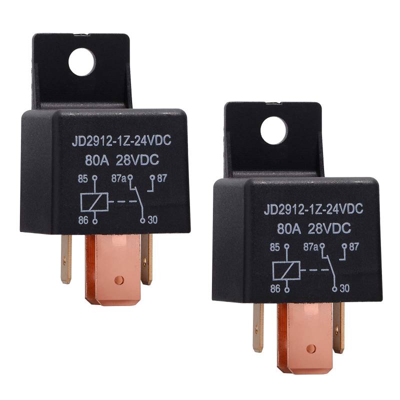 Ehdis 2 Stück Relais 24V 80A 5 Pin Car Relais für Auto Truck Motor Boot Van Fahrzeug von EHDIS