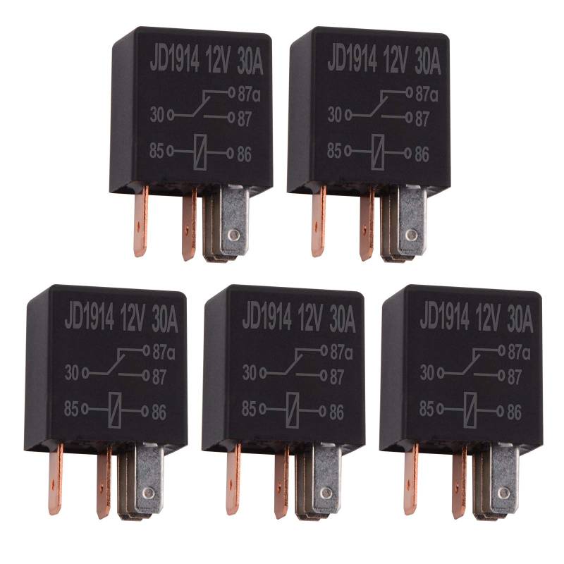Ehdis 5 Stück Relais 12V 30A 5 Pin Car Relais für Auto Truck Motor SPDT Multi-Purpose Relay von EHDIS