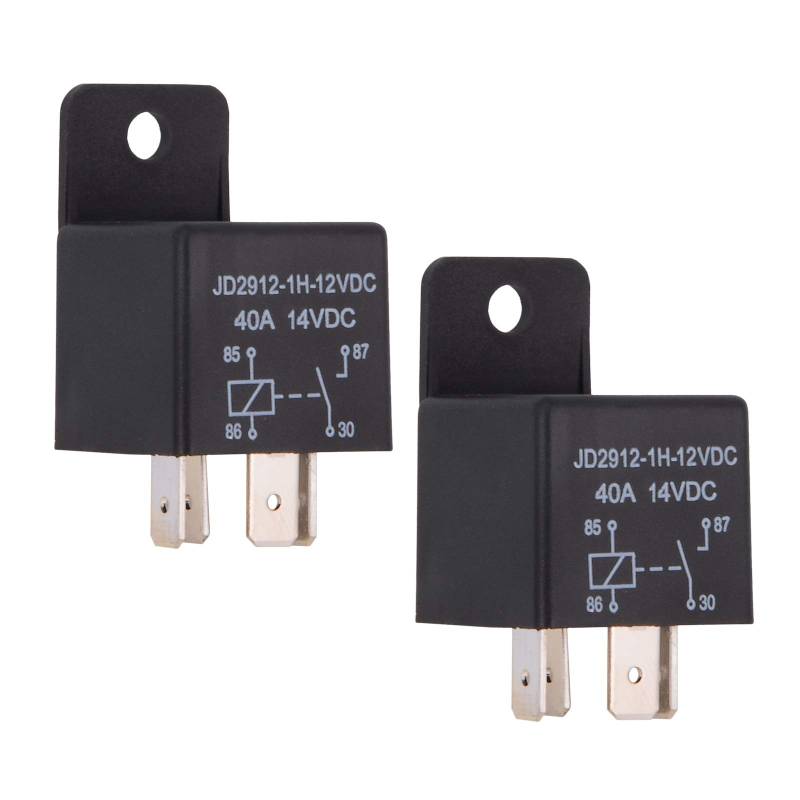 Ehdis 2 Stück Car Relais 12V 40A 4 Pin KFZ Relais Auto Moto Schalter Vorspeisen Spst Modell Nr: JD2912-1H-12VDC 40A 14VDC von EHDIS
