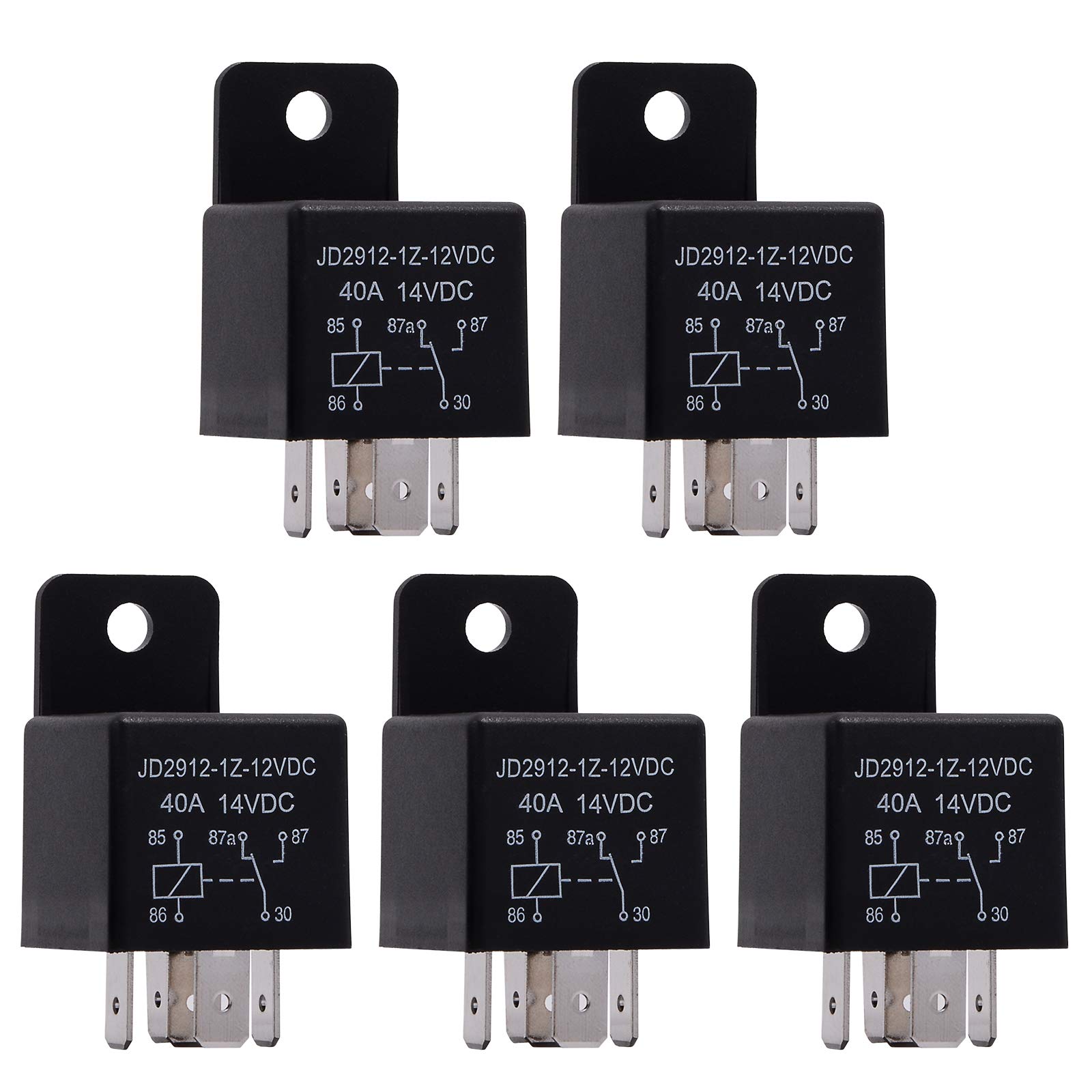 EHDIS 5 Stück Relais 12V 40A 5 Pin Car Relais Auto Moto Spule Relais Schütz Relaisschalter Strom, Schalter und Vorspeisen Motorrelais von EHDIS