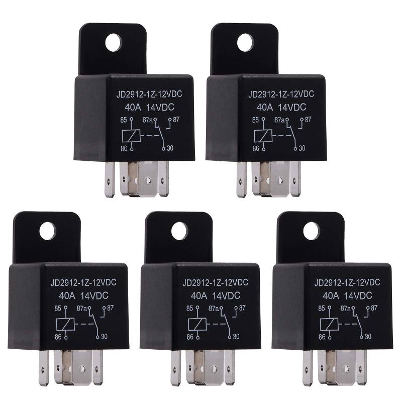 EHDIS 5 Stück Relais 12V 40A 5 Pin Car Relais Auto Moto Spule Relais Schütz Relaisschalter Strom, Schalter und Vorspeisen Motorrelais von EHDIS