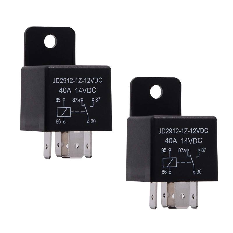 Ehdis 2 Stück Relais 12V 40A 5 Pin Car Relais Moto Spdt Schütz Relaisschalter Strom, Auto Schalter Vorspeisen Motorrelais Modell Nr: JD2912-1Z-12VDC 40A 14VDC von EHDIS