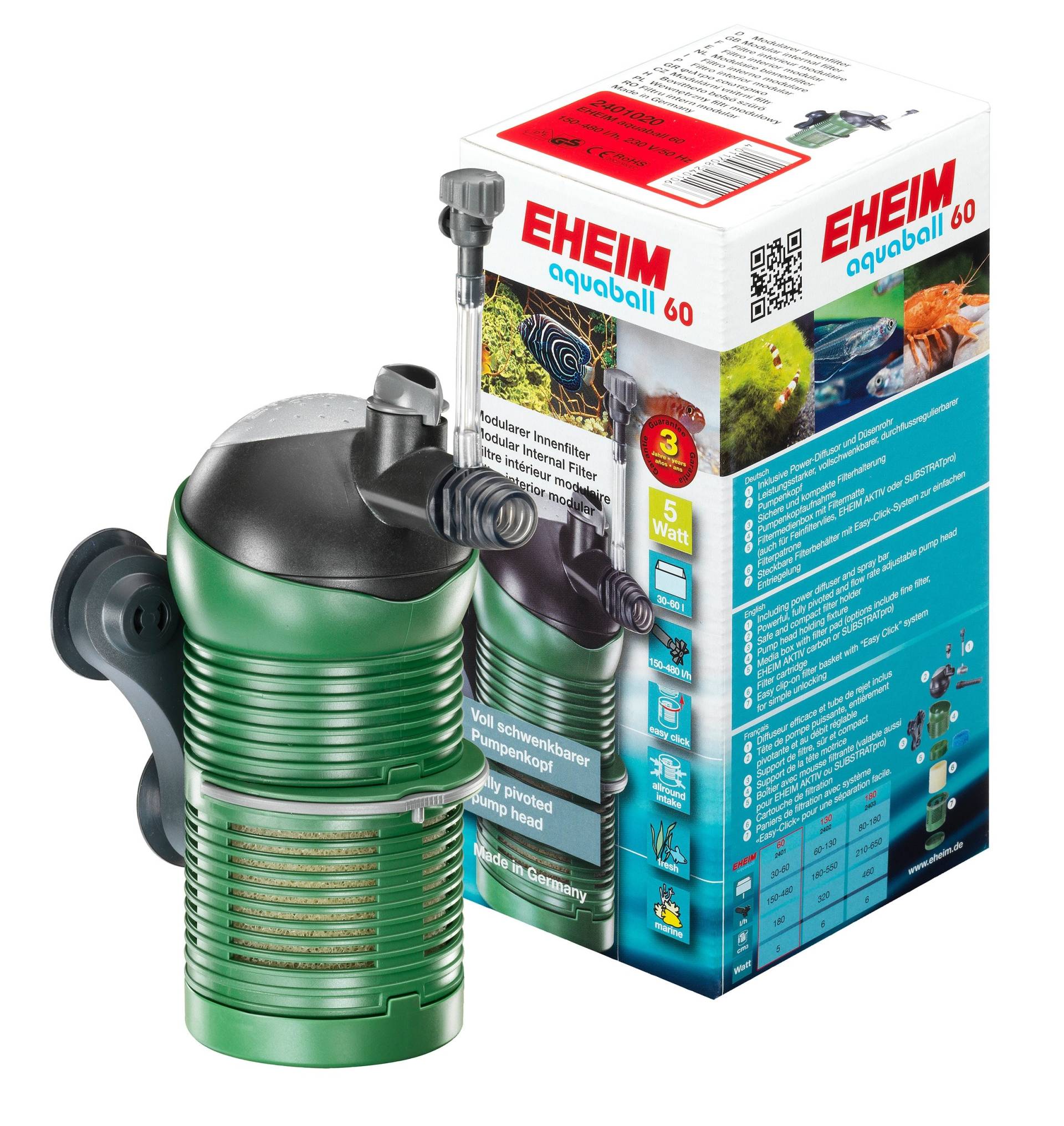 Eheim 2401020 Innenfilter aquaball 60 mit Filterpatrone und Mediabox Eheim 2401020 Innenfilter aquaball 60 mit Filterpatrone und Mediabox von Eheim