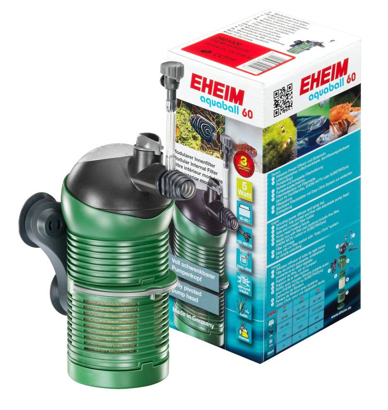 Eheim 2401020 Innenfilter aquaball 60 mit Filterpatrone und Mediabox von Eheim