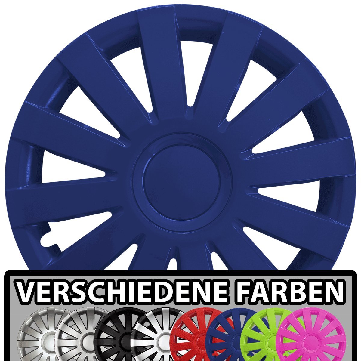 (Farbe & Größe wählbar!) 16 Zoll Radkappen AGAT (Blau) passend für Fast alle Fahrzeugtypen (universal) von Eight Tec Handelsagentur