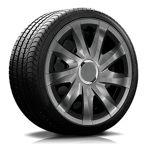 Eight Tec Handelsagentur Radkappen Radblenden DRF BUNDEL Graphit 15 Zoll universell passend vom Radkappen-König von Eight Tec Handelsagentur