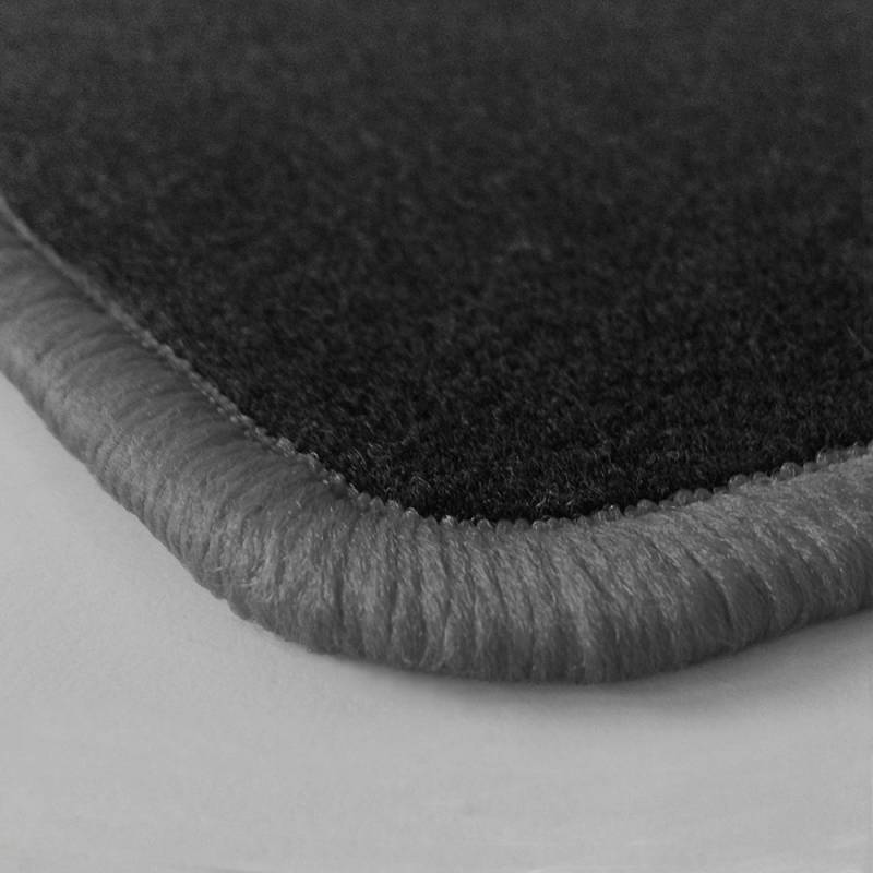Randfarbe nach Wahl ! Passgenaue Fußmatten aus Nadelfilz mit dunkelgrauem Rand (501) für Daihatsu Sirion ab Baujahr 2005 von Eight Tec Handelsagentur