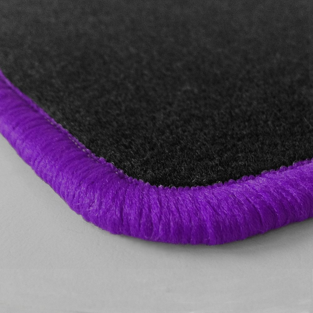 Randfarbe nach Wahl ! Passgenaue Fußmatten aus Nadelfilz mit violettem Rand (203) für Chevrolet/Daewoo Spark 5-türer ab Baujahr 2010 von Eight Tec Handelsagentur