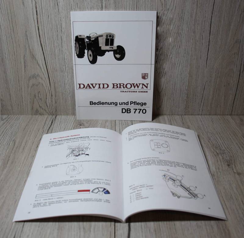 David Brown Betriebsanleitung Bedienungsanleitung Wartung und Pflege Traktor DB770 von Eil Bulldog Versand