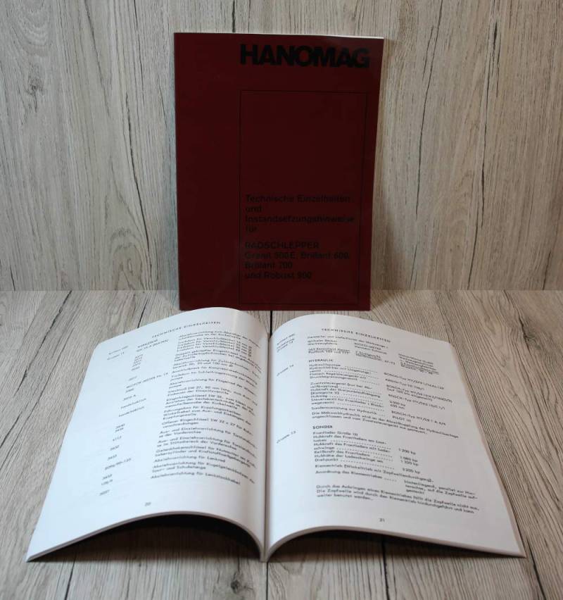 HANOMAG Werkstatthandbuch Granit 500E, Brilliant 600, Brilliant 700 und Robust von Eil Bulldog Versand