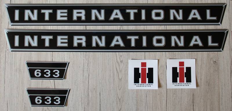 IHC/Mc Cormick Aufkleber international 633 Silber Logo Emblem Sticker Label Set klein von Eil Bulldog Versand